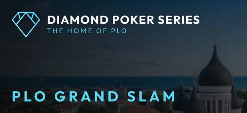 Diamond Poker Series, the home of PLO — PLO Grand Slam, over the Tallinn skyline.